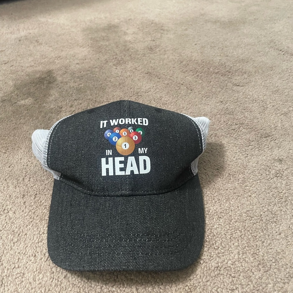 Black and Gray Cap with Pool Ball Design